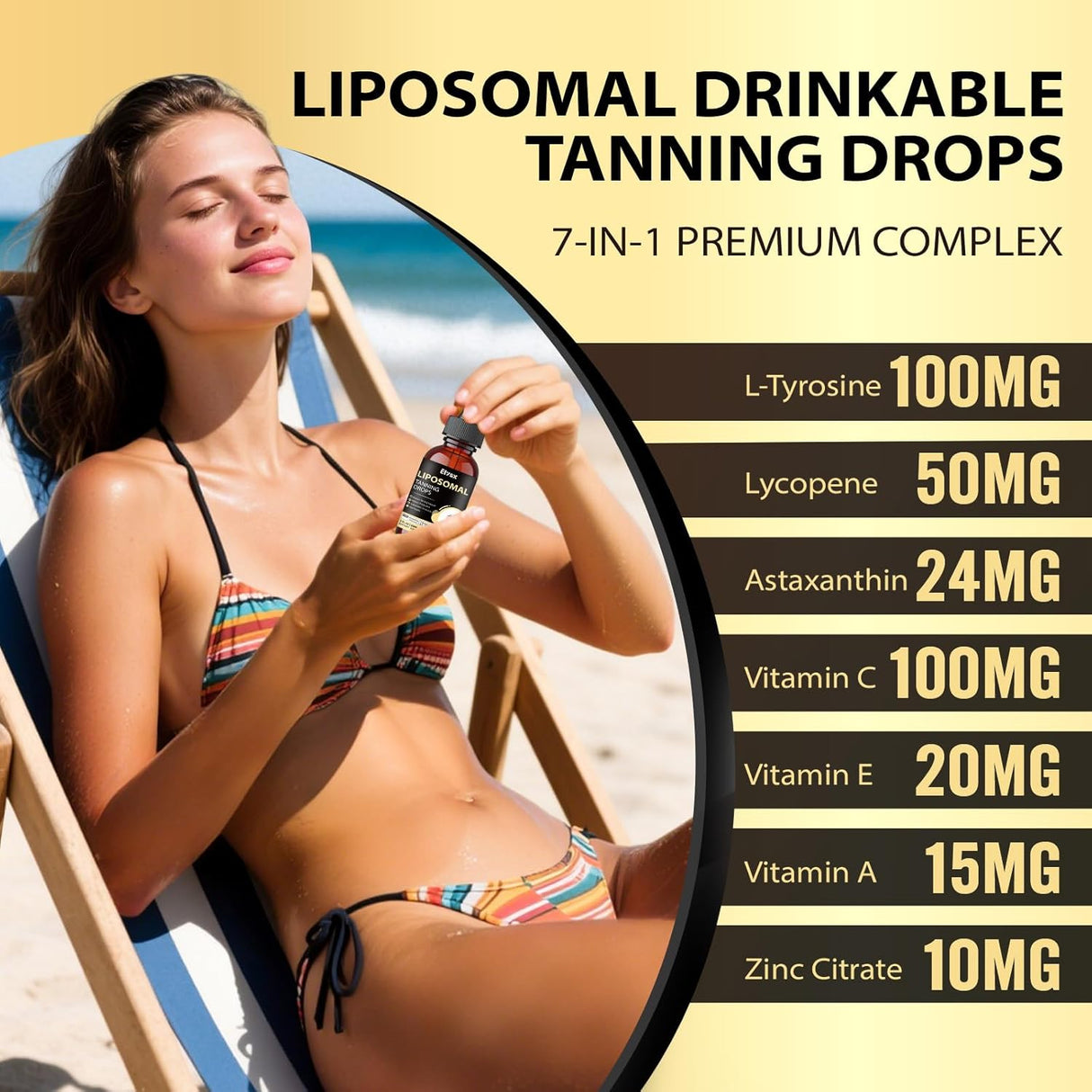 Liposomal Tanning Drops Drinkable Astaxanthin 24mg