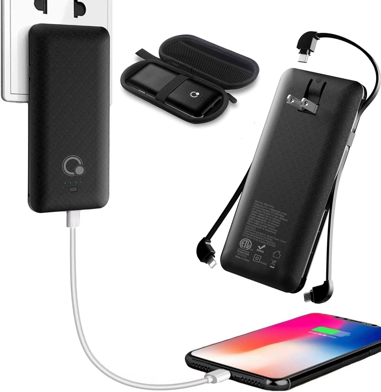 Cargador portátil para celular 4 salidas y batería externa