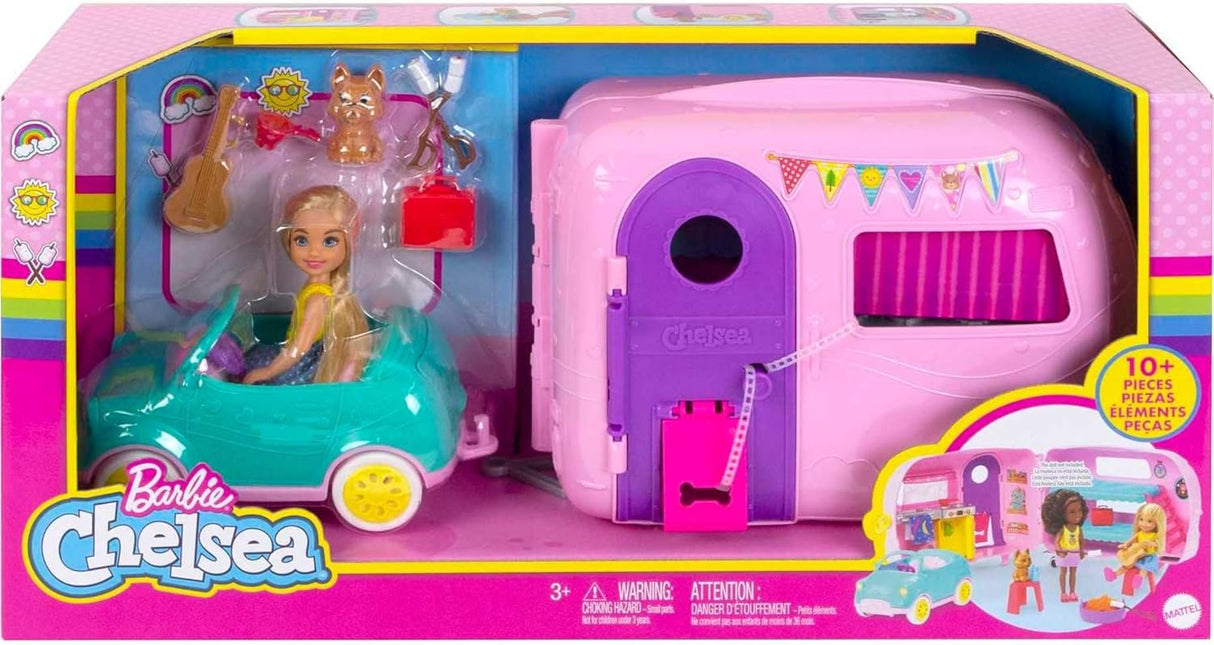Barbie Club Chelsea Set de Juego Carro y Camper, Accesorios