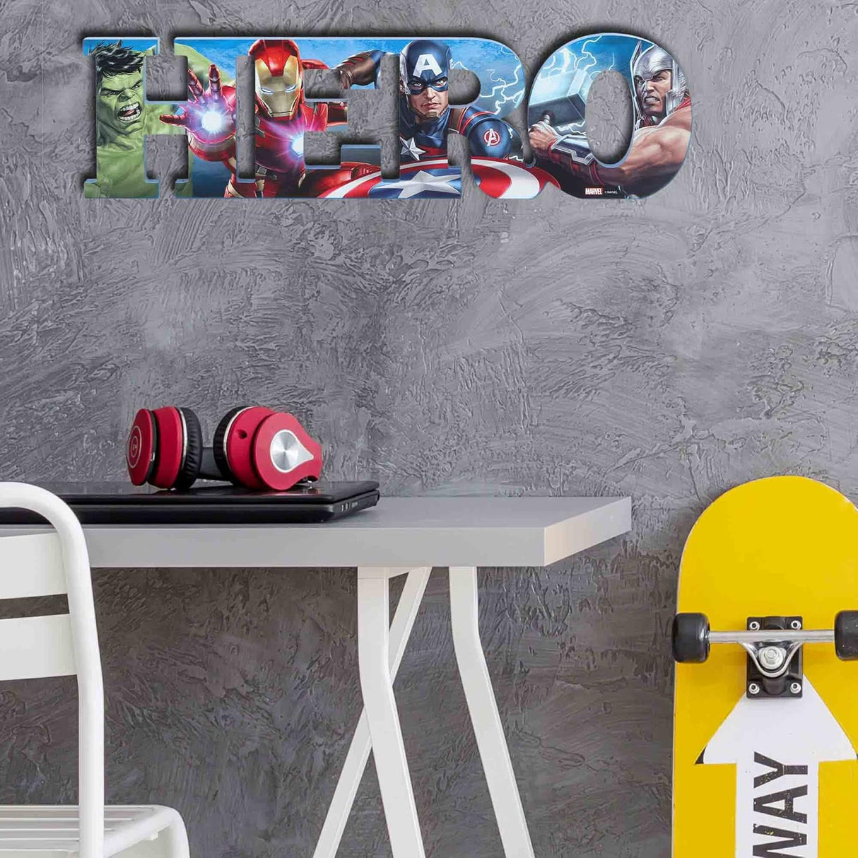 Collage de Héroes Marvel en Bloque de Madera para Colgar o Exhibir