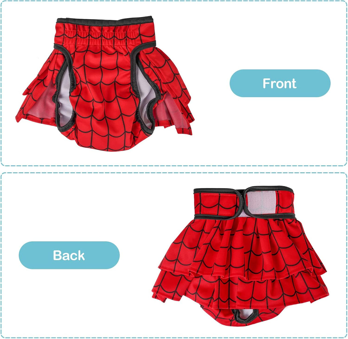 Avont Paquete 3 pañales lavables perras vestido de pañales