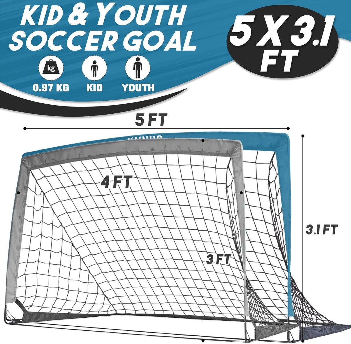 Kunup Portería de fútbol para niños para patio trasero