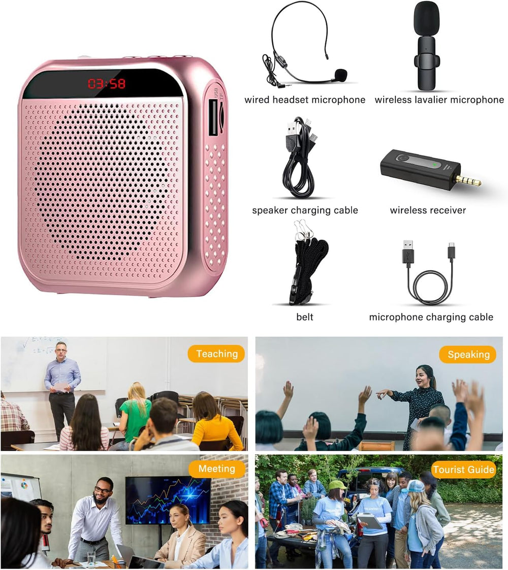 Amplificador de Voz Mini para Profesores - Micrófono Inalámbrico