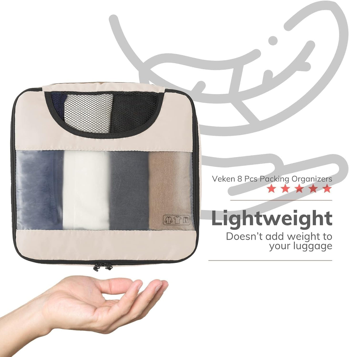 Juego de 8 cubos de embalaje para maletas