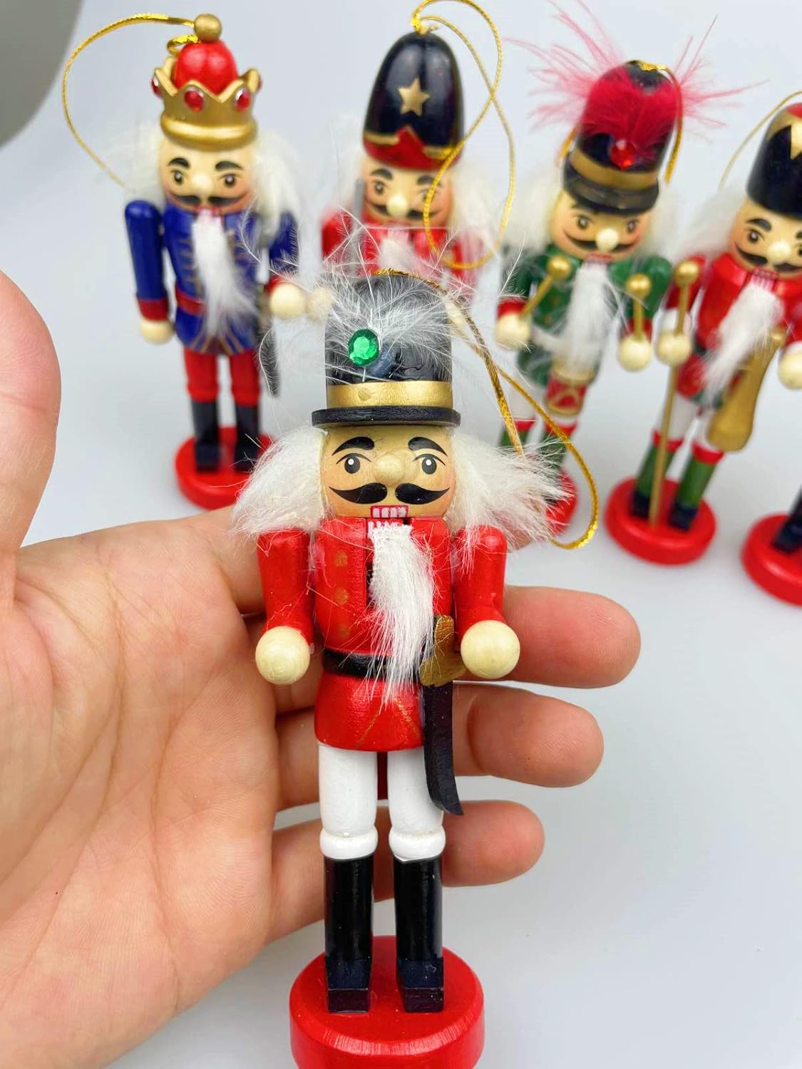 Set de 6 Adornos de Navidad Nutcracker, 4.7 pulgadas, Figuras