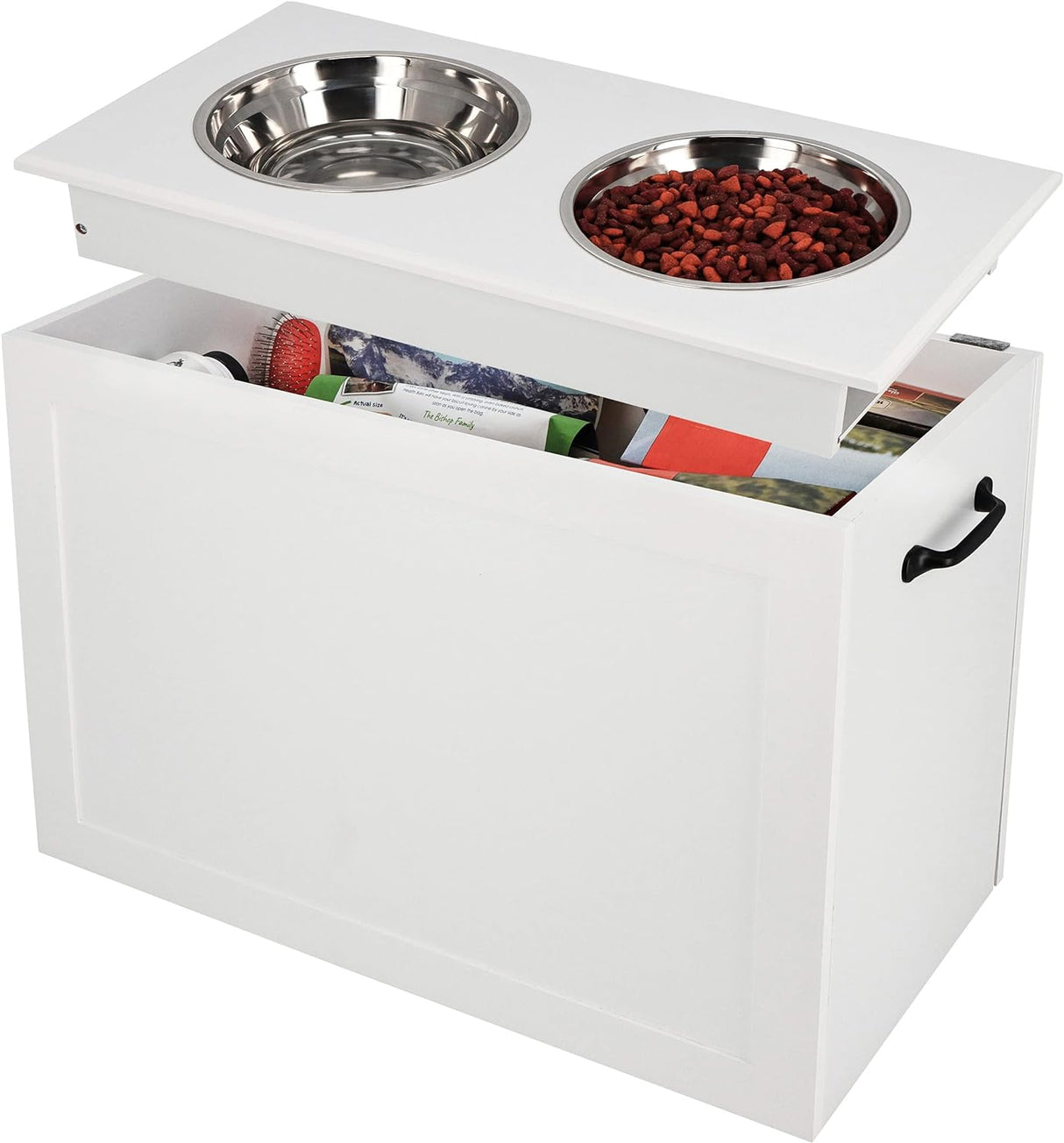 MiMu Cuenco elevado para perros con almacenamiento comedero