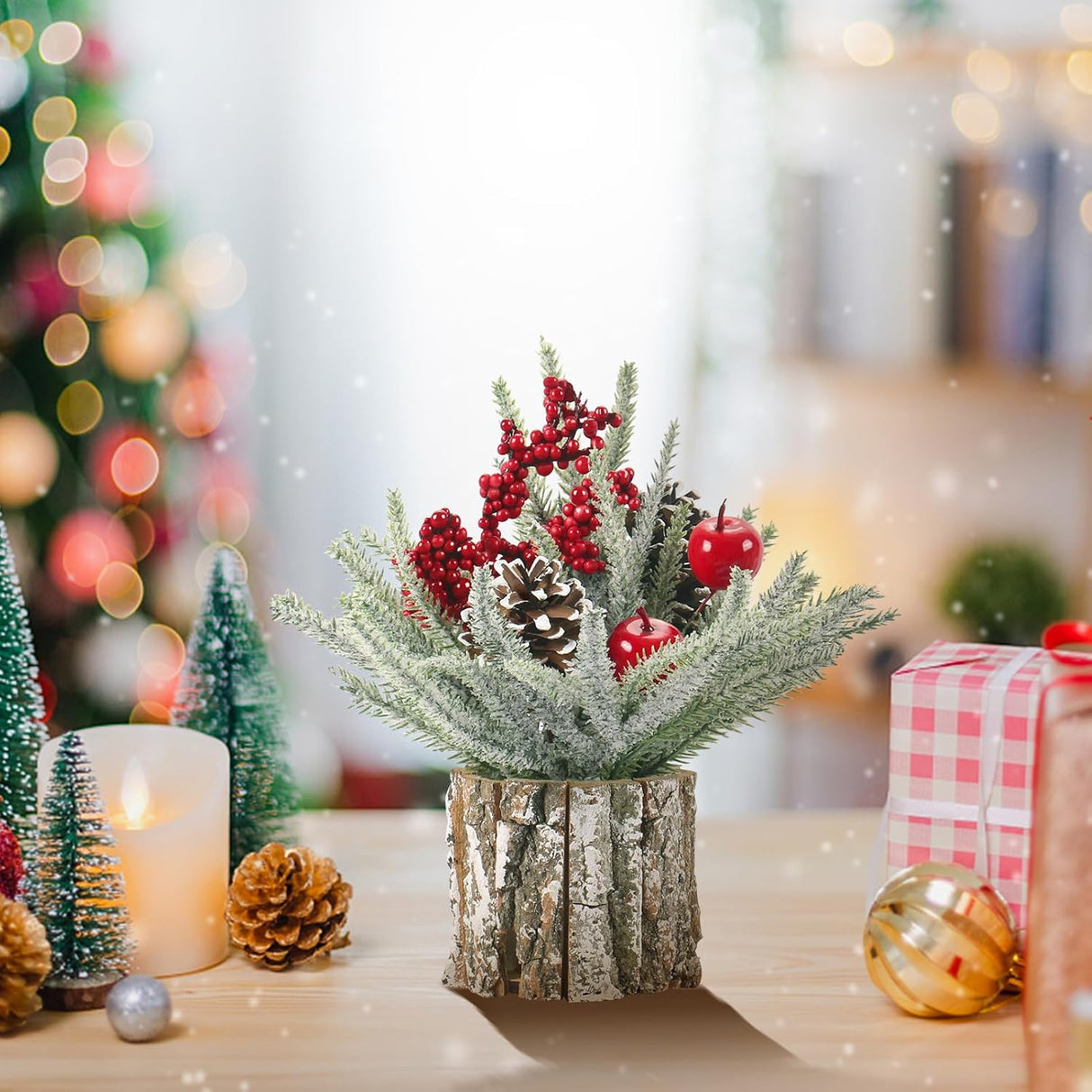 Árbol de Navidad Artificial Mini, Super Holiday, 13.7 Pulgadas