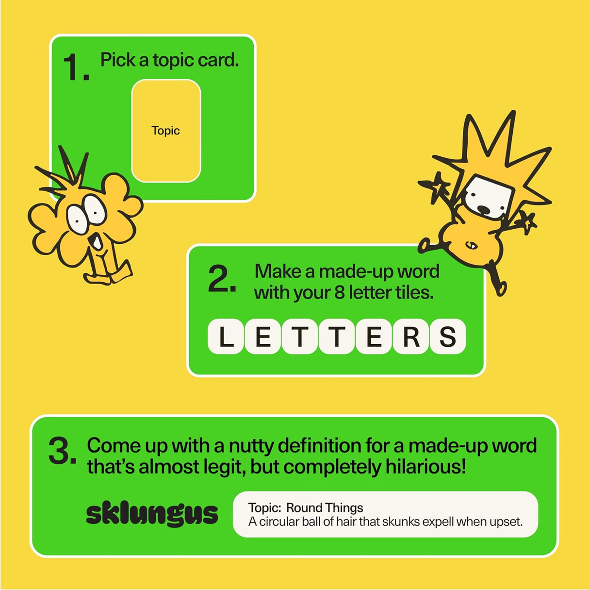 Juego de Palabras Inventadas, Divertido, Fácil de Aprender, Base