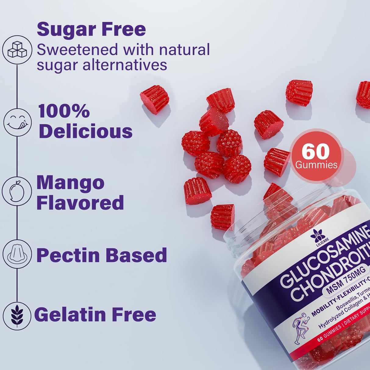 Gomitas de Glucosamina Chondroitin, Suplemento Extra Fuerte