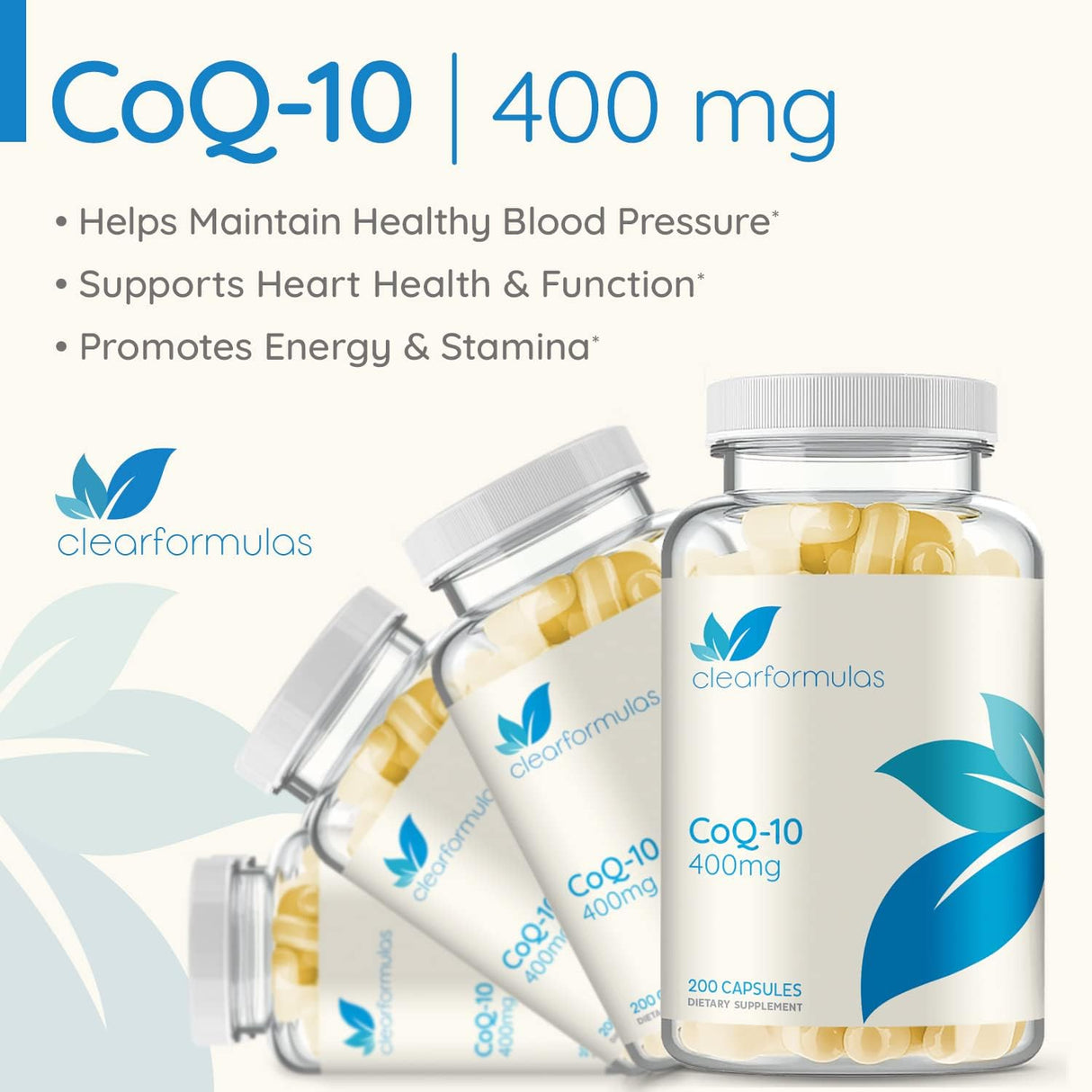 CoQ10 400mg 200 cápsulas de absorción rápida sin OMG