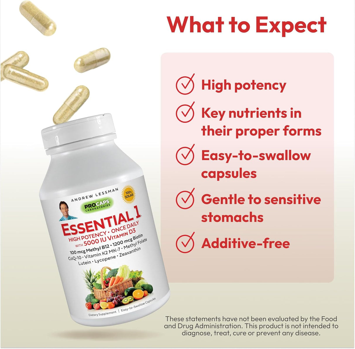 Multivitamínico ANDREW LESSMAN 5000 IU D3, 30 cápsulas