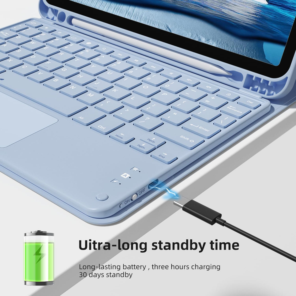 Funda teclado con touchpad para iPad Air 11 - Bluetooth, 6ta Gen