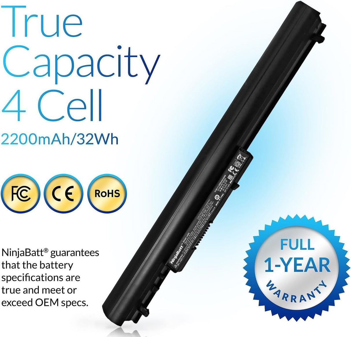 Batería para laptop Hp de alto rendimiento LA04 NinjaBatt