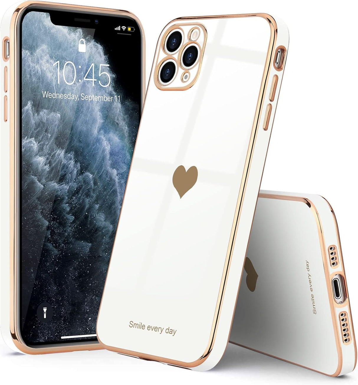 Teageo Funda para iPhone 11 Pro para niñas y mujeres, bonita funda de silicona a prueba de golpes para iPhone 11 Pro, color blanco