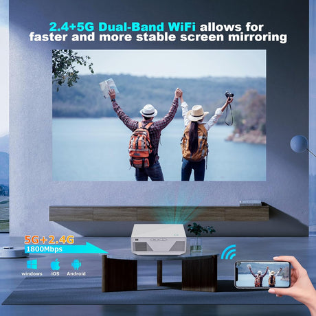 Proyector Portátil 16000L, WiFi/Bluetooth, Full HD 1080P