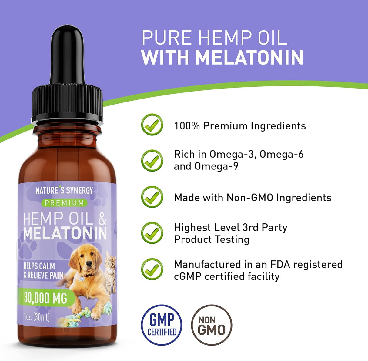 Suplementos de Aceite de cañamo y melatonina para gatos