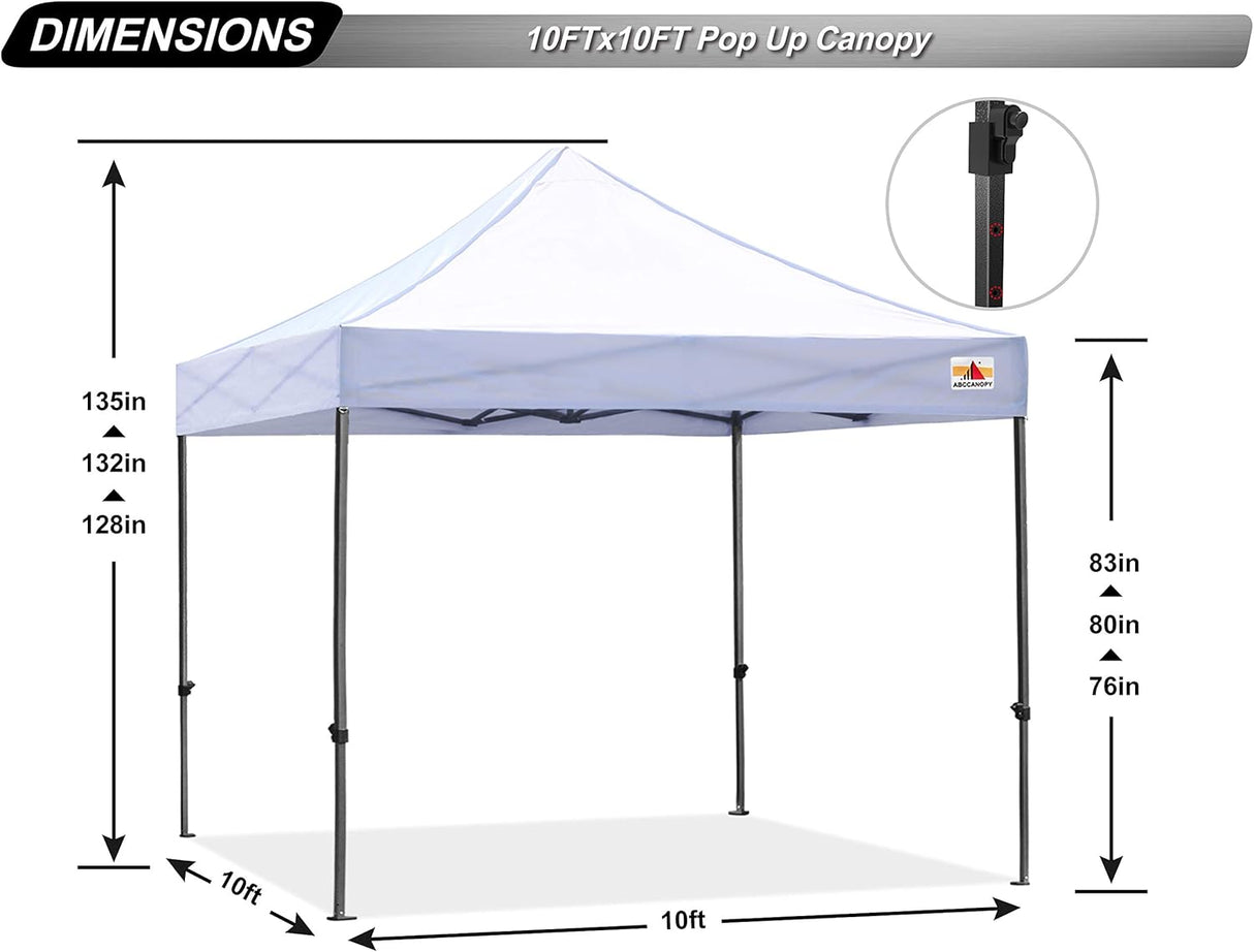Carpa Plegable ABCCANOPY 10x10 Comercial (Blanca)