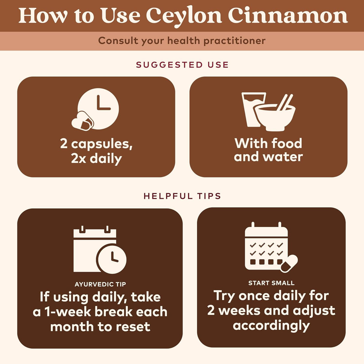 Suplemento de Canela de Ceilán - Vegano, Orgánico, 90 cápsulas