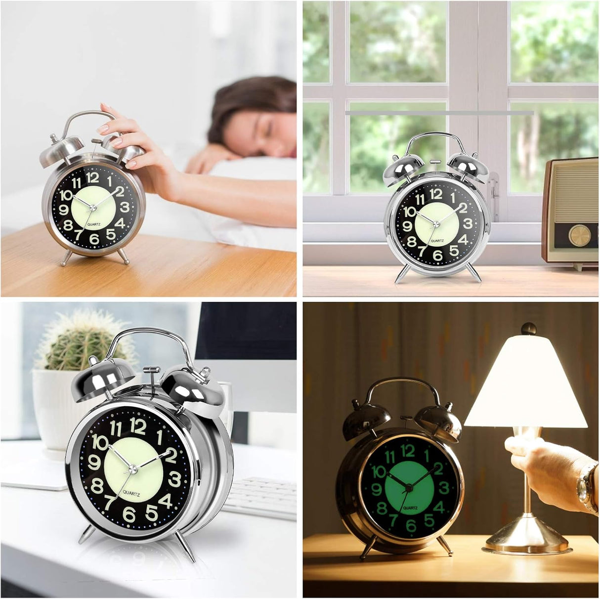 Reloj Despertador Super Ruidoso para Dormilones, 4 Pulgadas