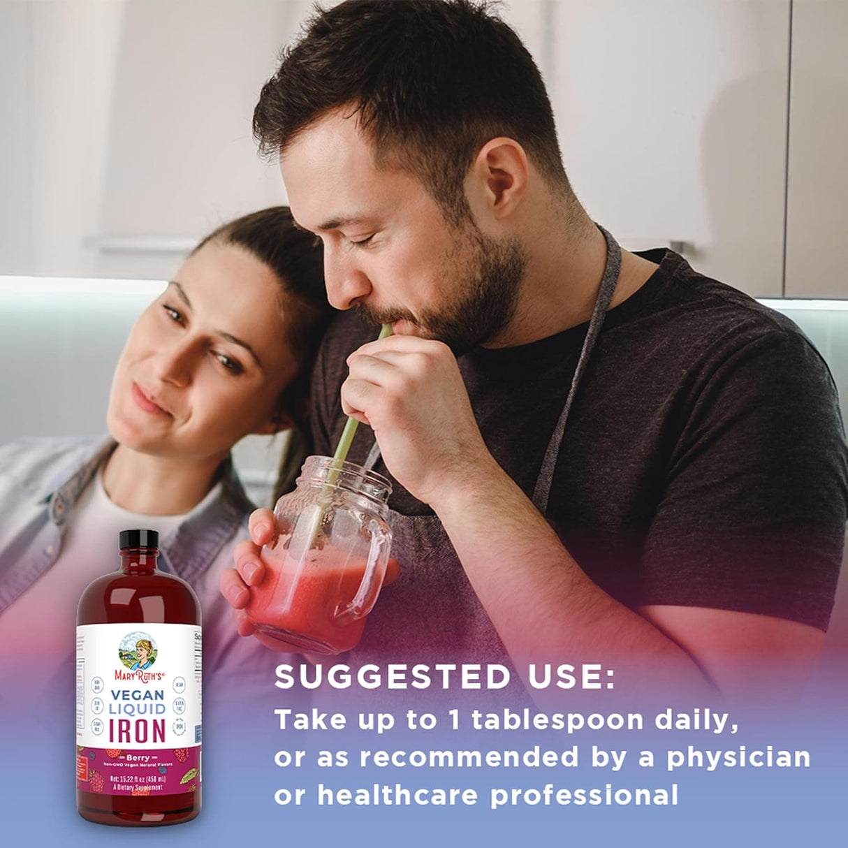 Suplemento de hierro sin gluten vegano 15.22 onzas líquidas