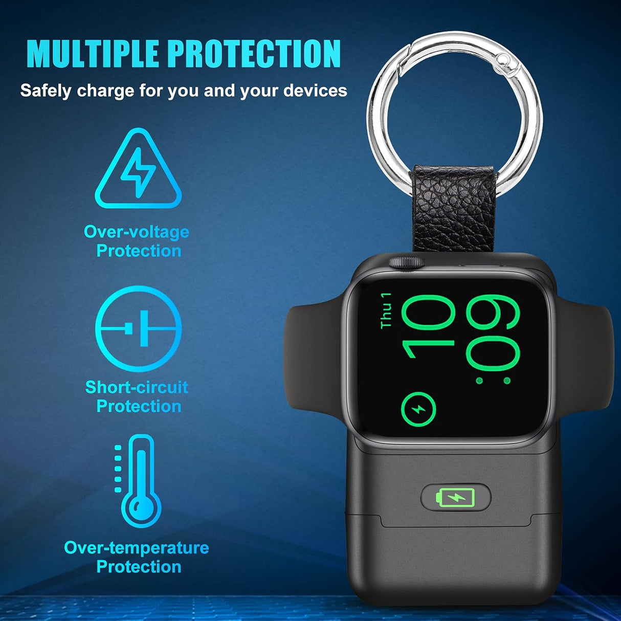 Cargador inalámbrico portátil negro para celular