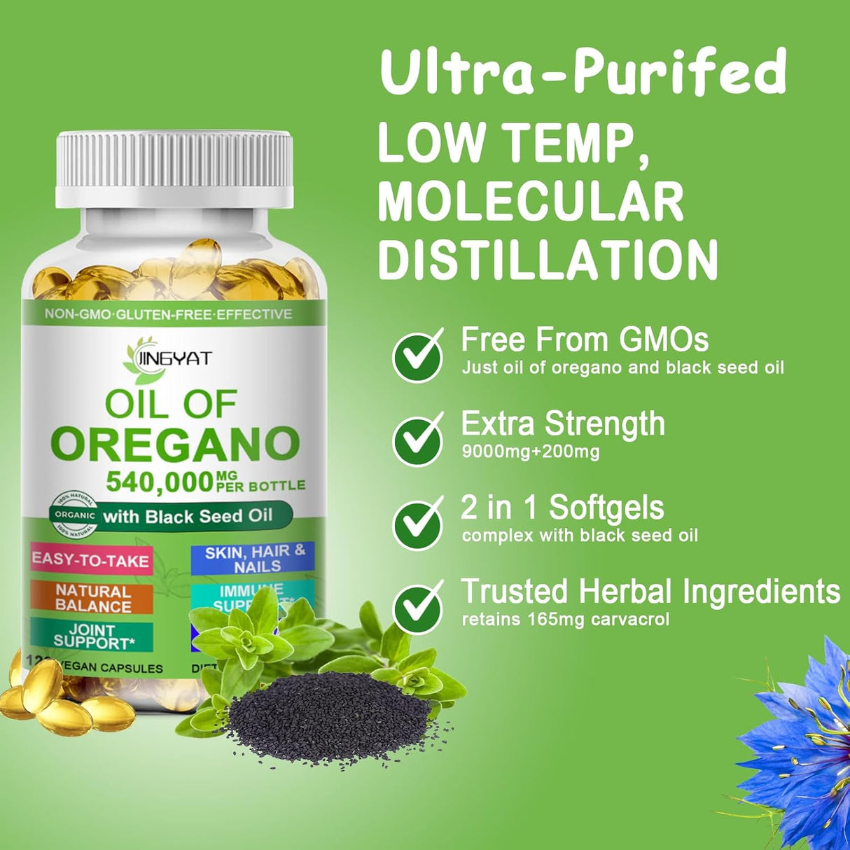 Aceite de orégano en softgels Organics, 120 cápsulas