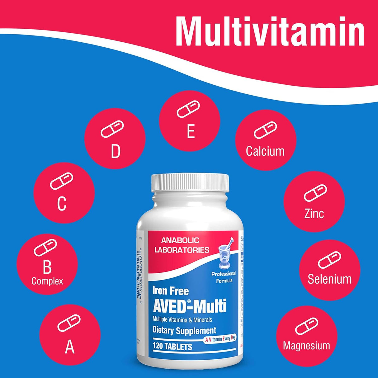 Multivitamínico diario sin hierro para hombres y mujeres