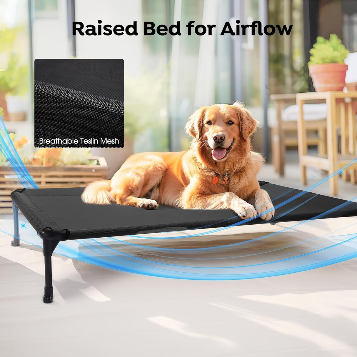 Cama Elevada para Perros Veehoo, Portátil, Mesh Lavable, CWC1803-L