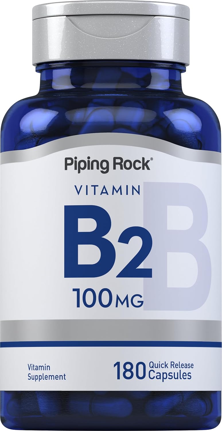 Vitamin B2 Piping Rock 100mg 180 Cápsulas Vegetarianas