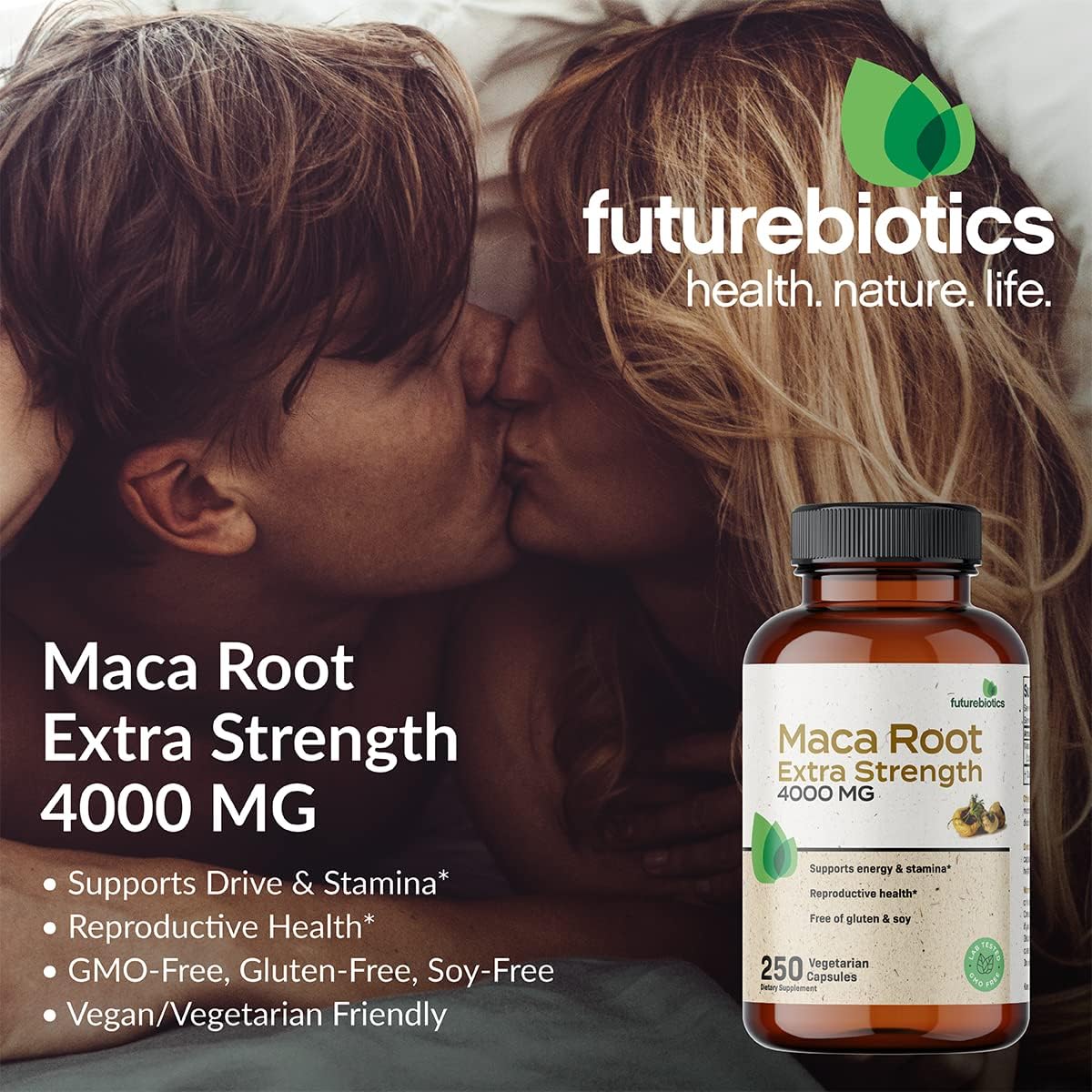 Raíz de Maca Extra Fuerte 4000 mg, 120 Cápsulas Vegetarianas