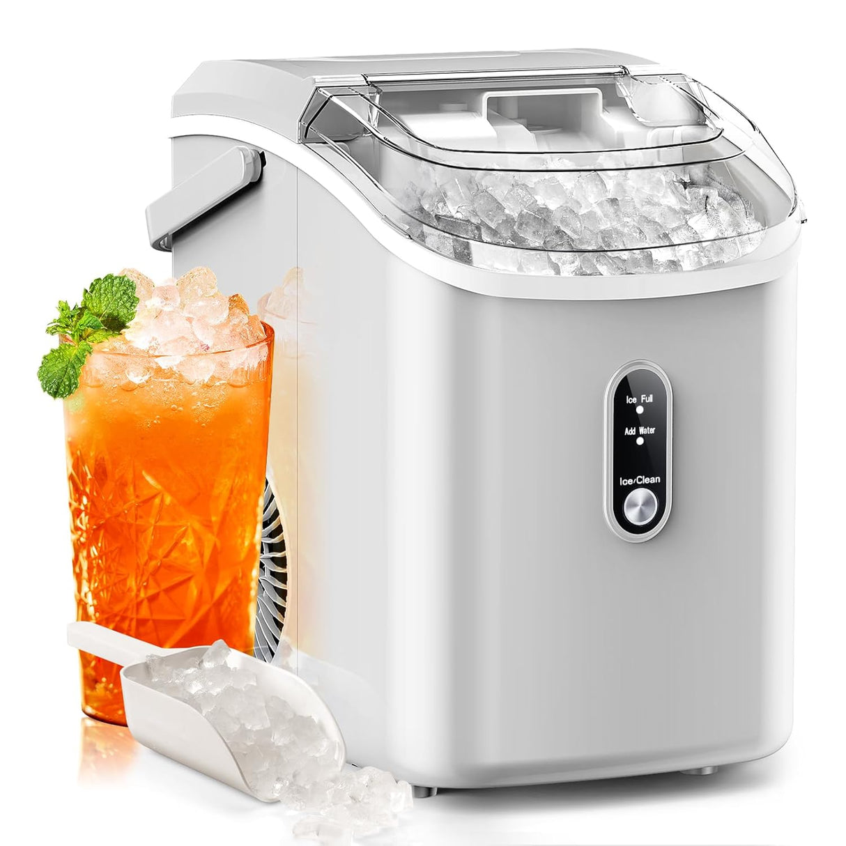 Máquina de Hielo Nugget, 35.5 lbs/24hrs, Auto-limpieza