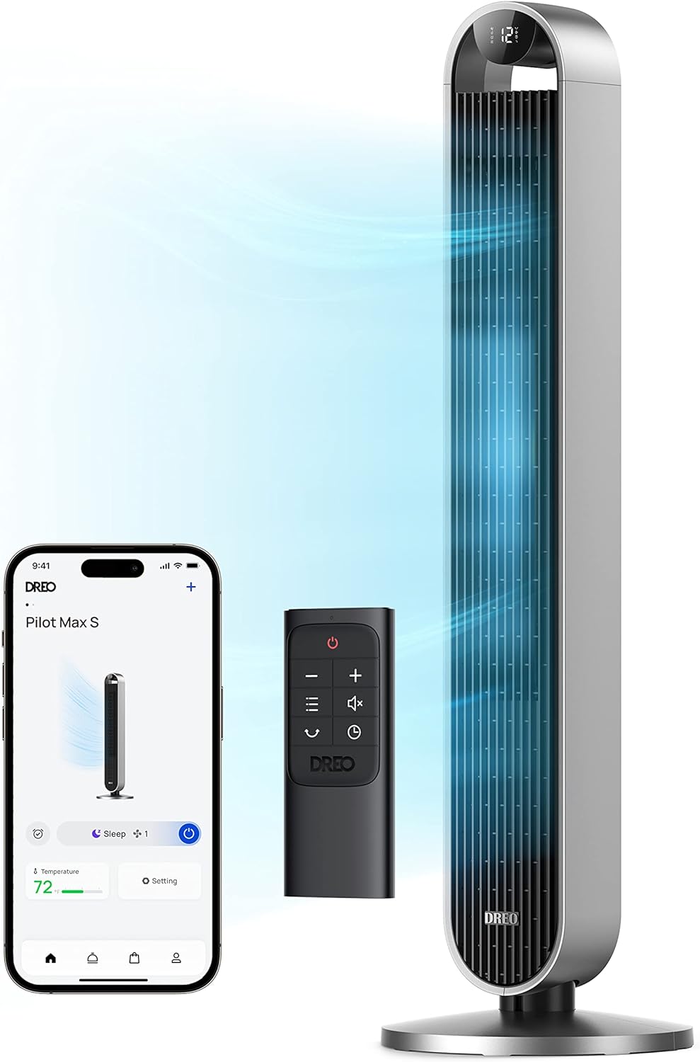 Ventilador Dreo Torre 42, 120° Oscilante, 12 Velocidades, Pilot Max S