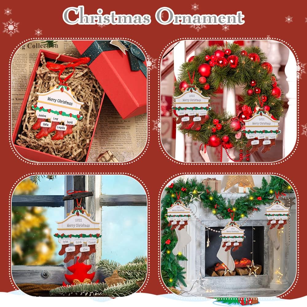 Adornos Navideños Personalizados 2024 - 5 Nombres para Familia