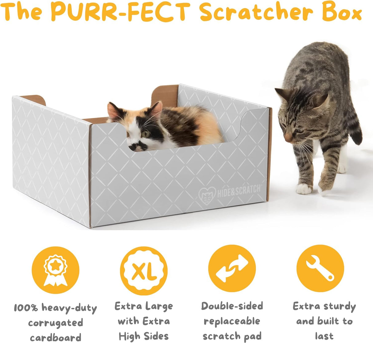 Caja rascadora y tumbona de cartón extra grande para gatos