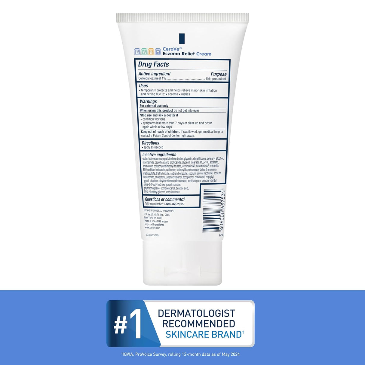 Crema para Eczema CeraVe Baby, 1% Avena Coloidal, 5oz