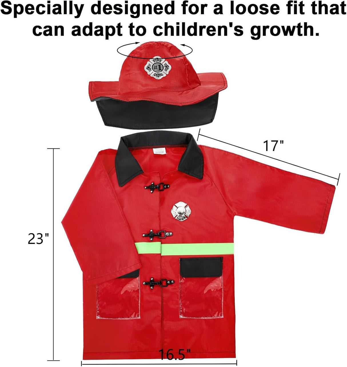 Disfraz de Bombero Infantil Lawei con Herramientas, 7 Piezas