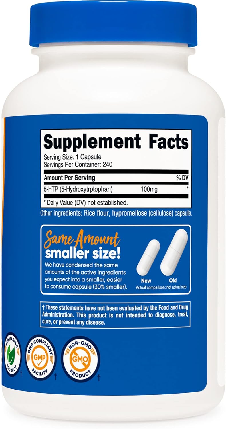 5-HTP 100mg Nutricost, 240 Cápsulas Vegetarianas, No GMO