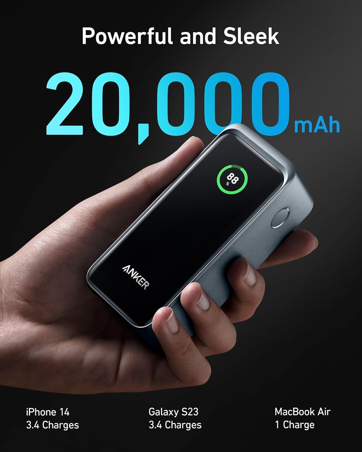 Cargador portátil de 200 W 20,000 mAh 3 puertos con base