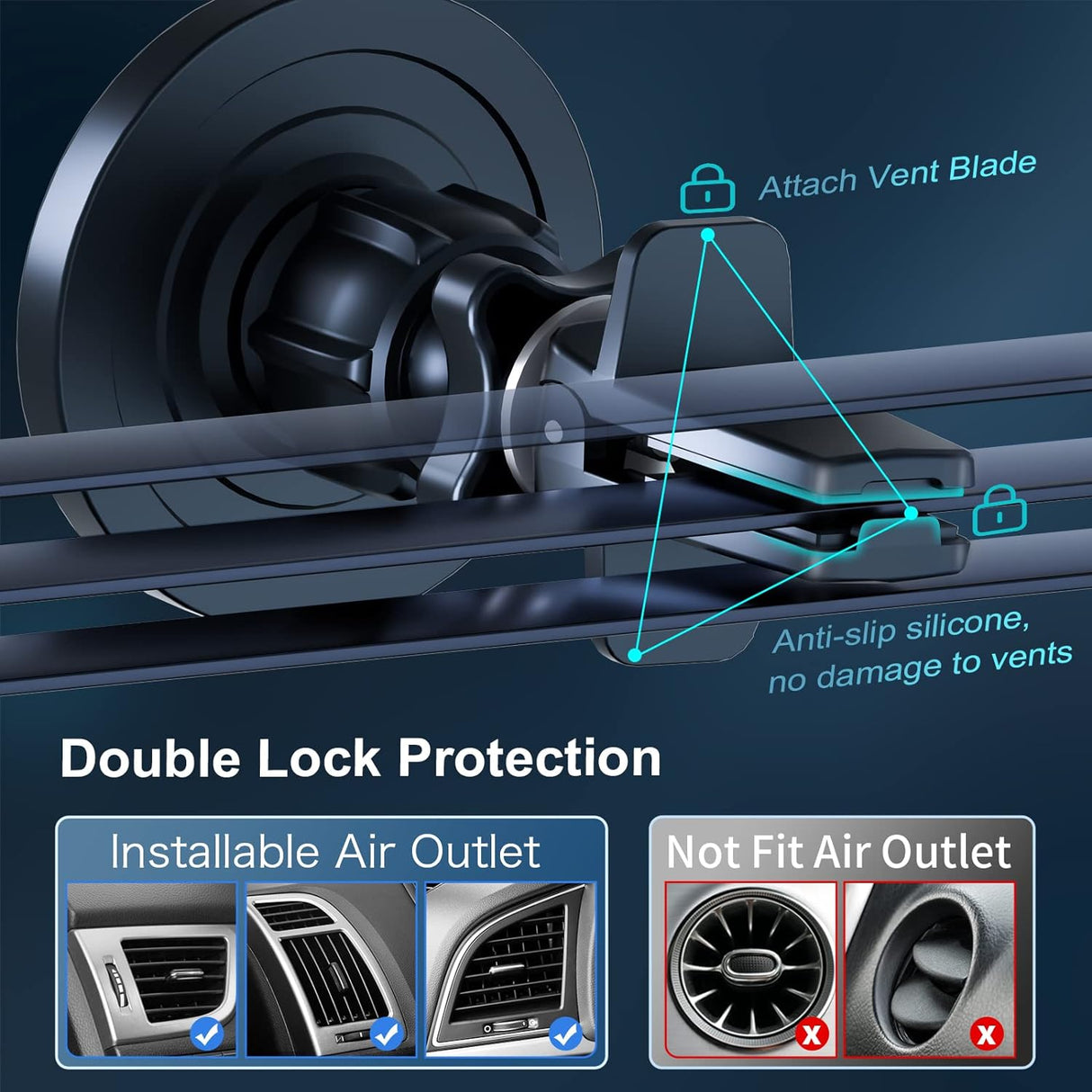 UIBI Magsafe Soporte magnético para automóvil 20 imanes