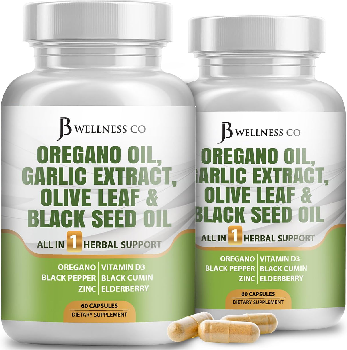 JB Wellness Aceite de Orégano, Ajo, Olivo y Astrágalo 120 cápsulas