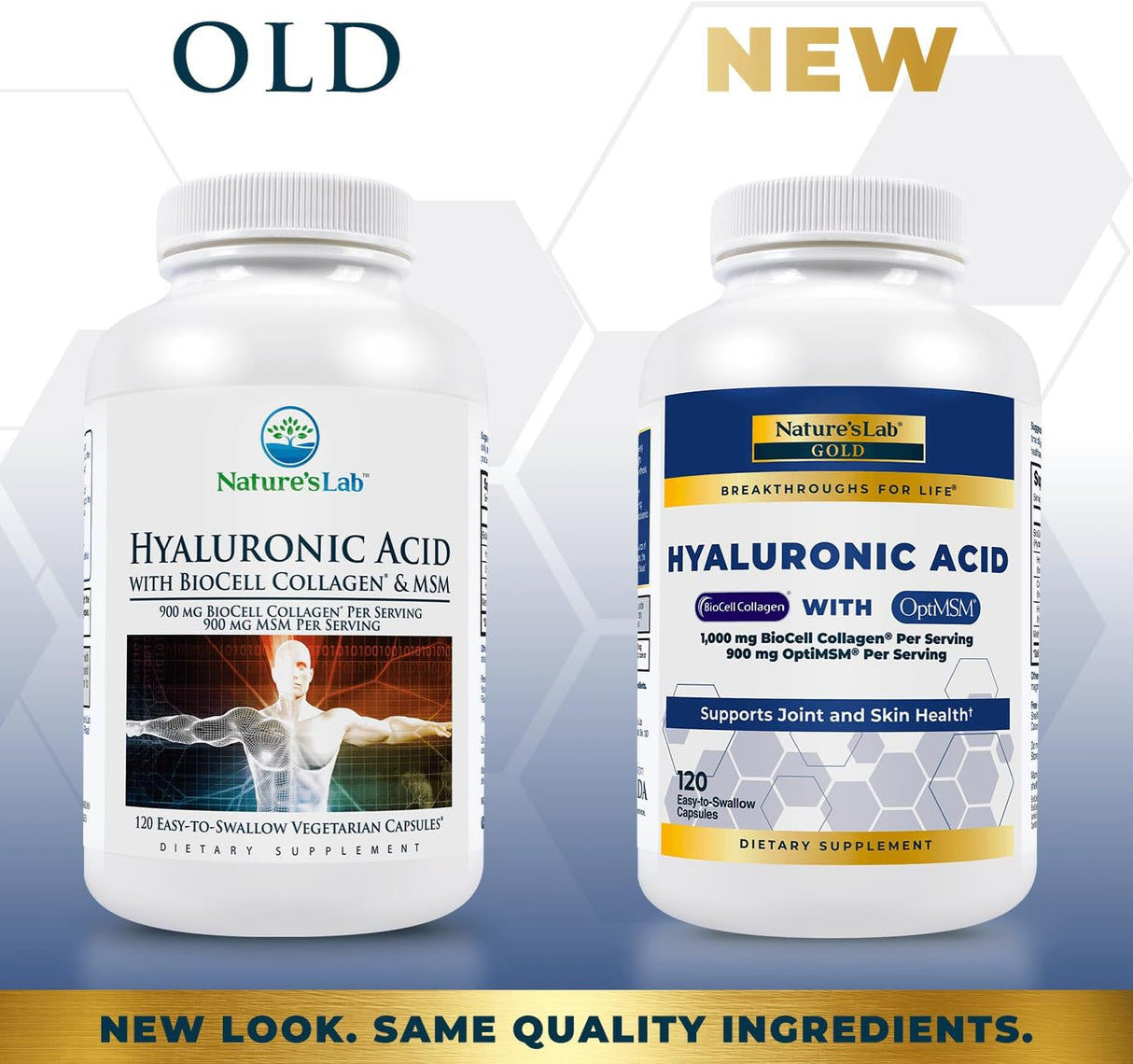 Nature's Lab Ácido hialurónico con colágeno Biocell y MSM