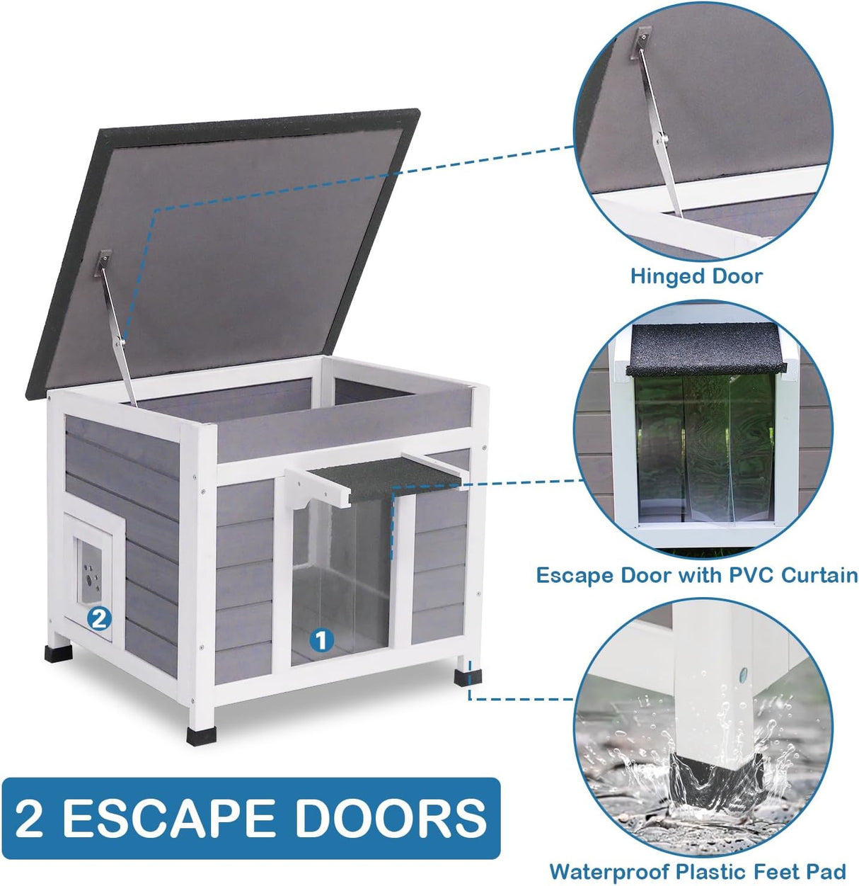 Casa para Gatos Exteriores - Aislada y Resistente al Clima - Modelo X