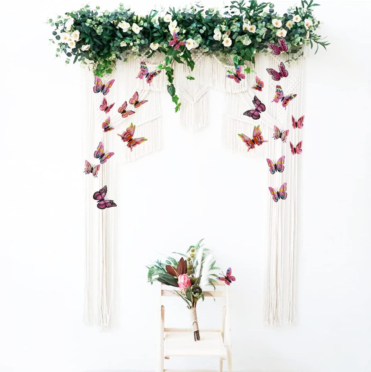 24pcs Mariposas Decorativas 3D, Magnéticas, para Pared