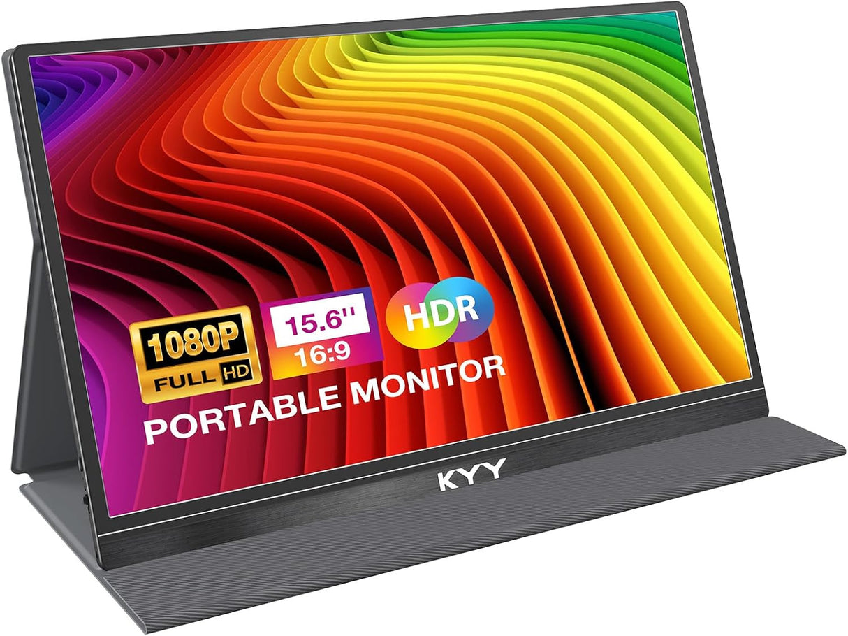 Monitor portátil KYY 15.6'' FHD 1080P USB-C HDMI, ultradelgado