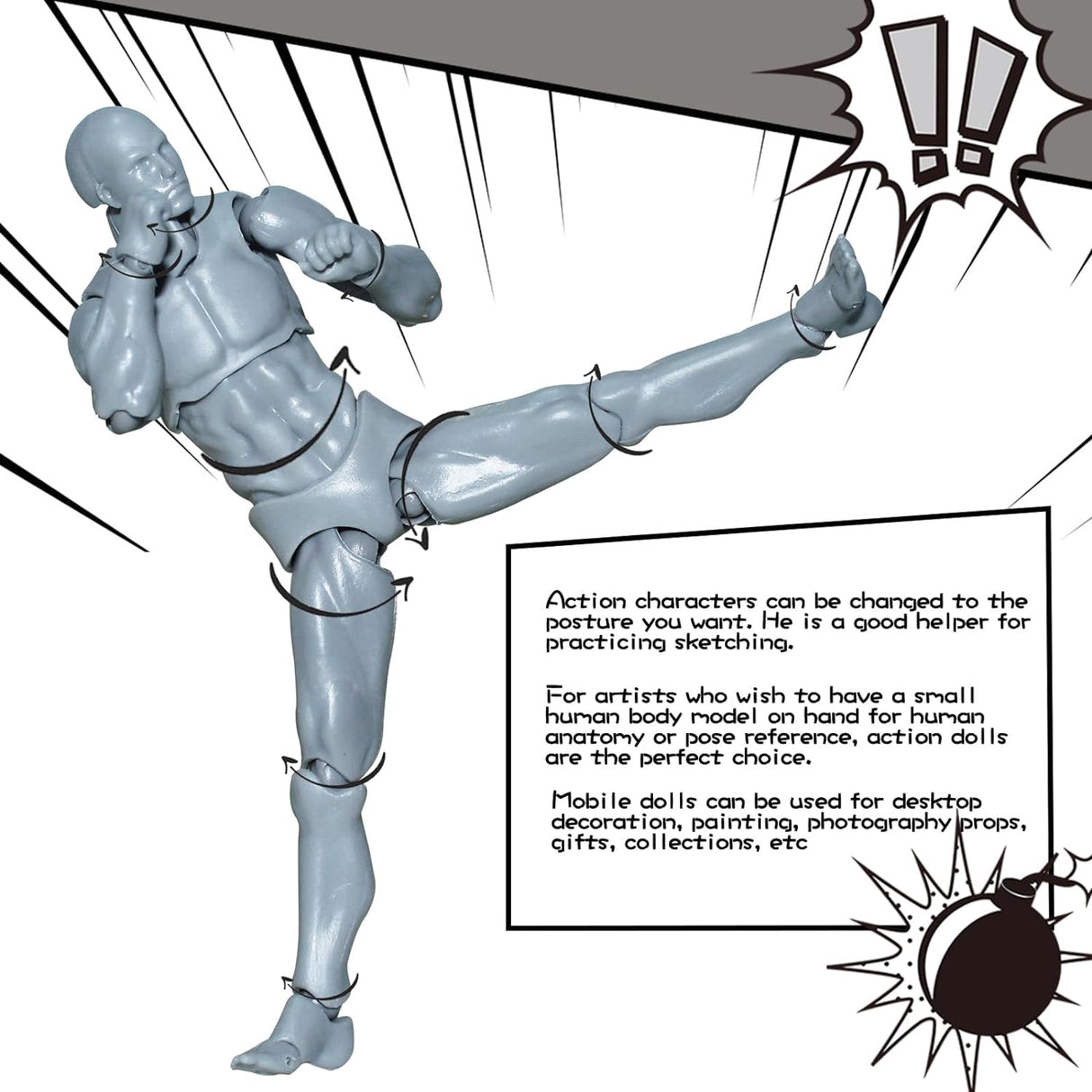 Maniquí de Dibujo AXITWXIT, Figura para Artistas, Set Masculino+Femenino