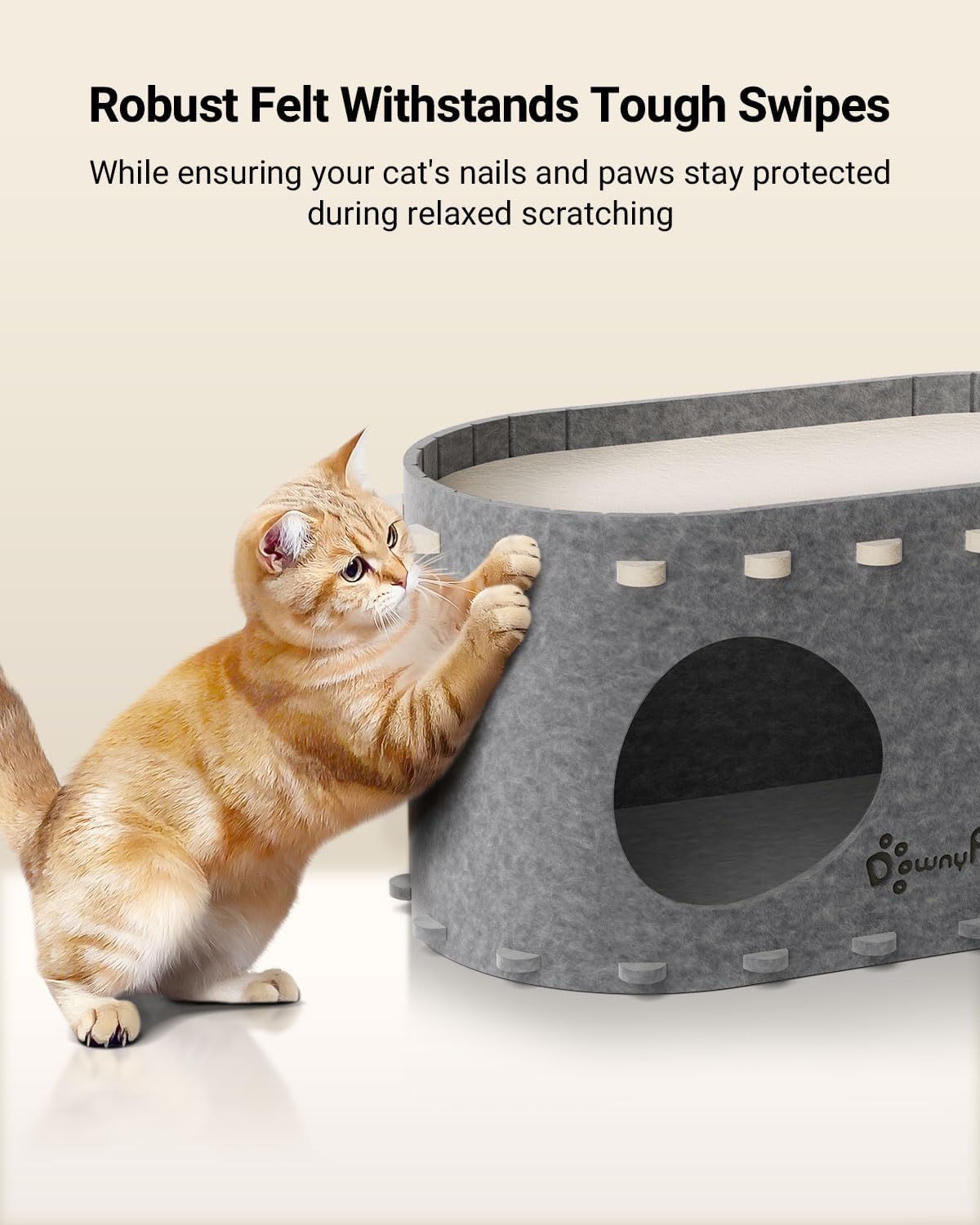 Casa para Gatos DownyPaws, Cueva Enrollable, PeekaPurr
