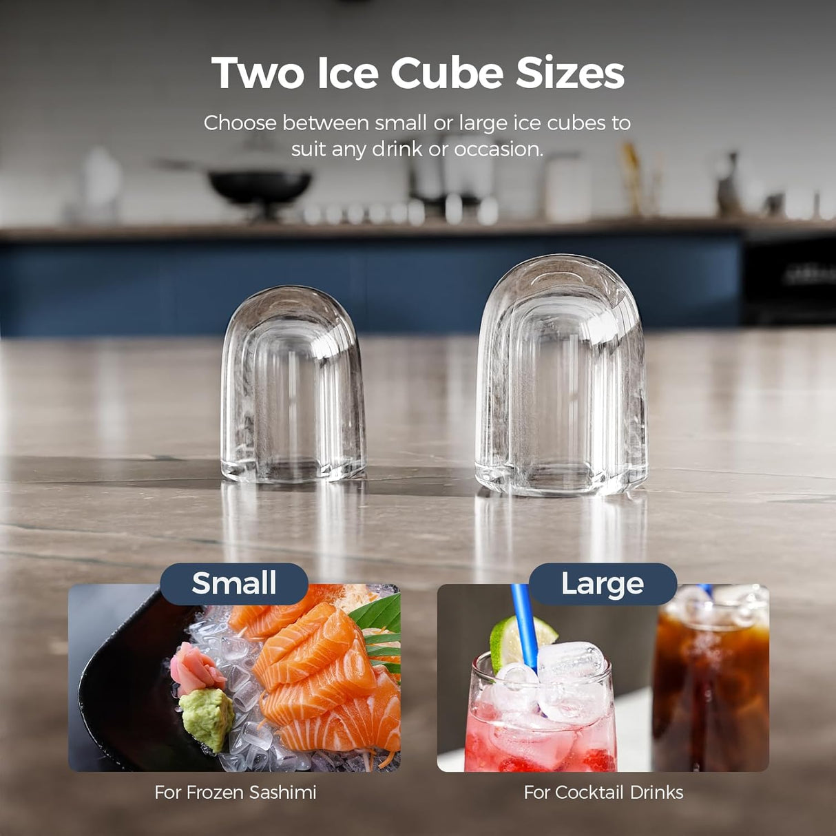 Máquina de Hielo Portátil, 26Lbs/24H, Auto-Limpieza, Modelo X