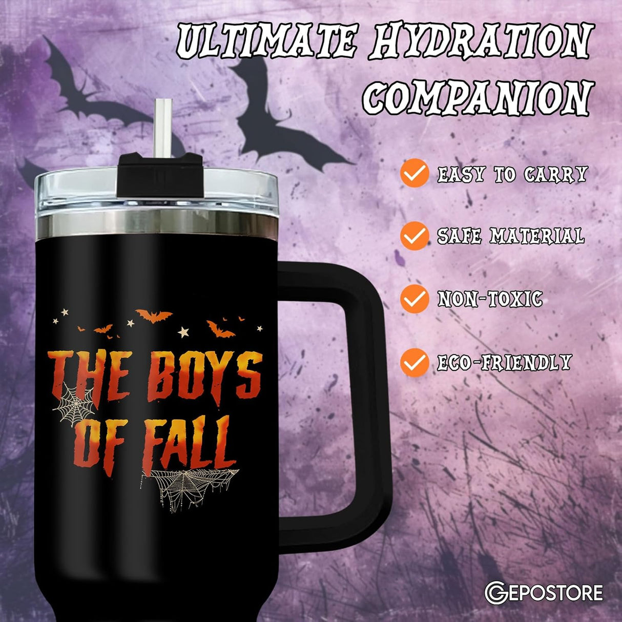 Taza de Acero Inoxidable con Asa para Amantes del Cine, 40 oz