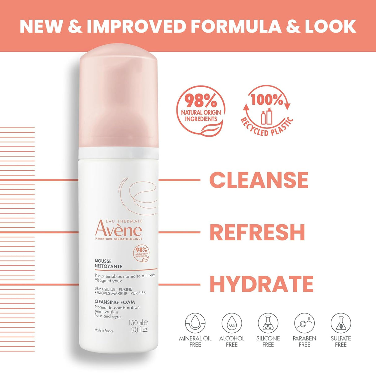 Jabón de espuma limpiadora 806-52371 Eau Thermale Avène