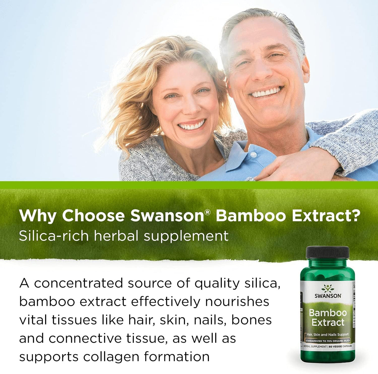 Suplementos Extracto de bambú para cabello y uñas 60 und